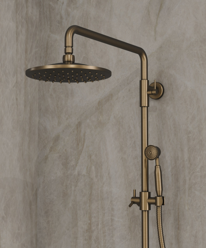 Antique Style Mixer Shower Column - Bronze Finish Rome