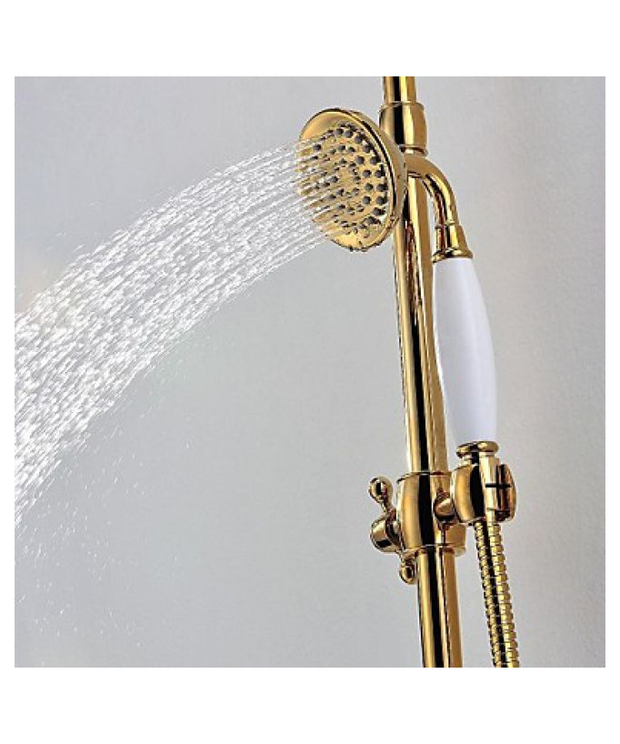 Bath Shower Mixer Tap - Brushed Gold Ti-PVD Finish
