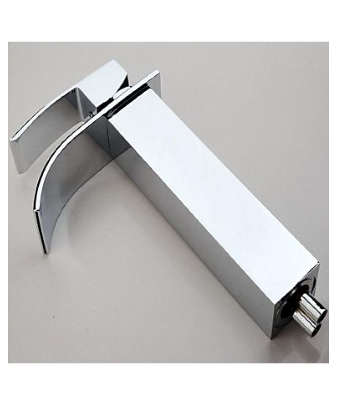 Robust Contemporary Bathroom Mixer Tap - Chrome Metal Finish
