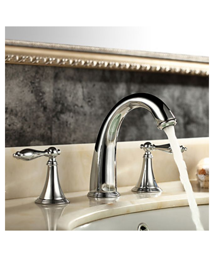 Classic Style Two-Handle Basin Tap - Chrome