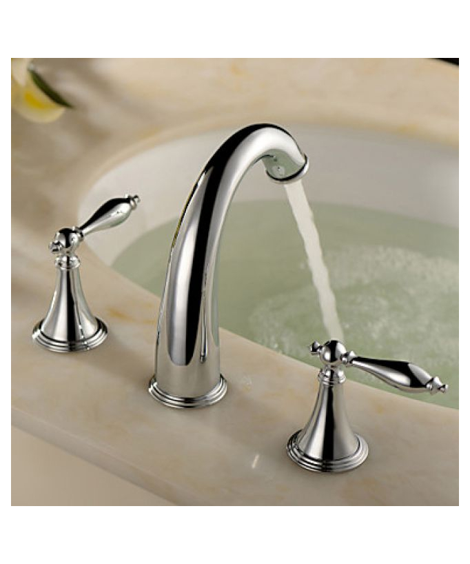 Classic Style Two-Handle Basin Tap - Chrome