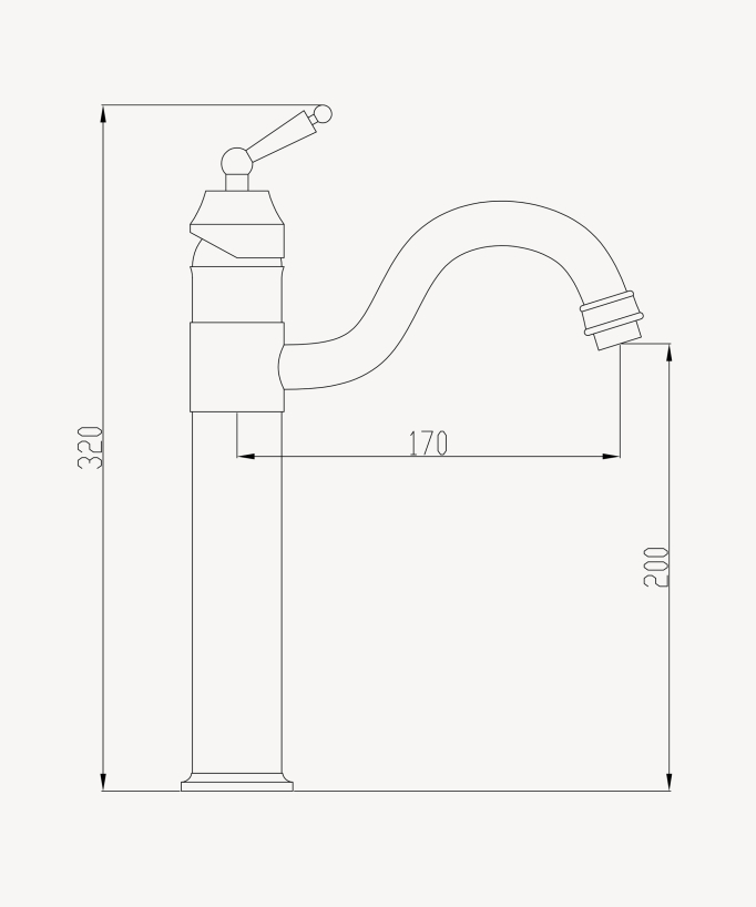 Antique Brass Basin Tap - Rome