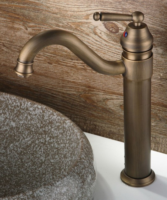 Antique Brass Basin Tap - Rome