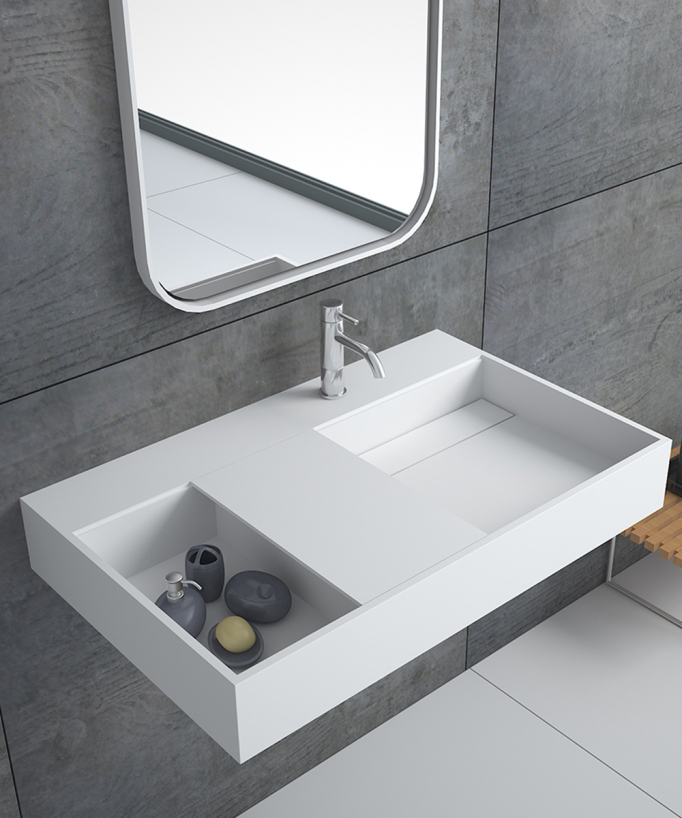 Tshopo Wall-Hung Double Basin - Matte White