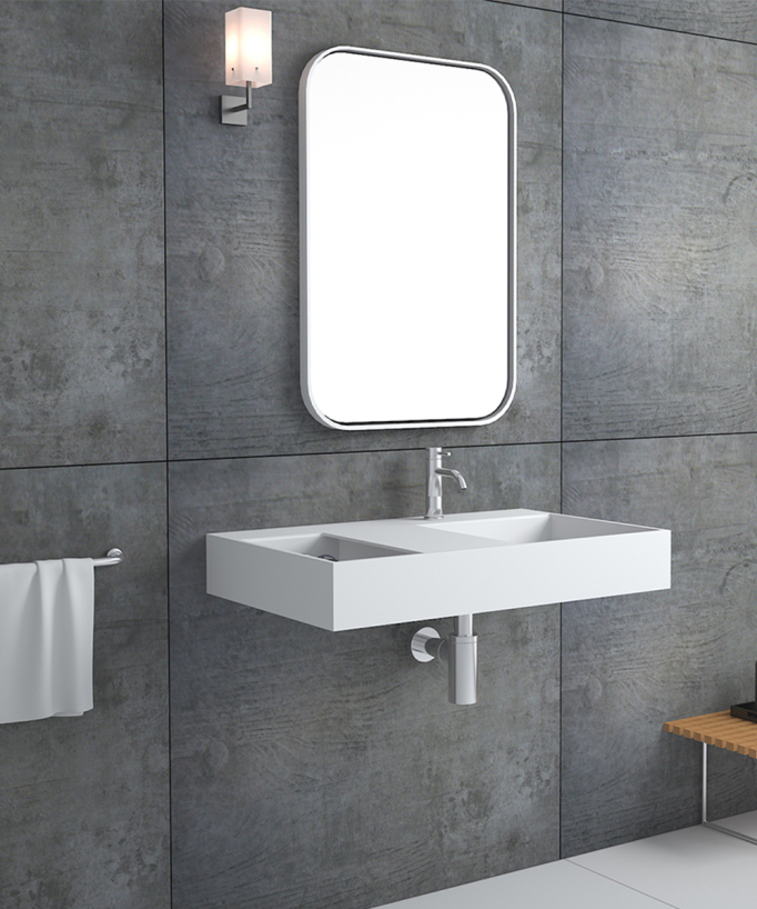 Tshopo Wall-Hung Double Basin - Matte White