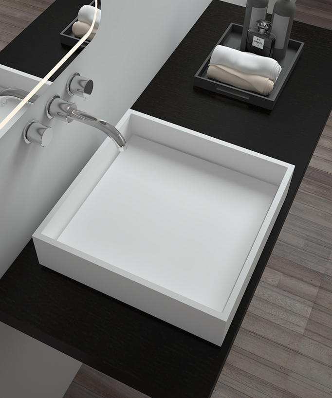 Boma Square Countertop Basin - Matte White