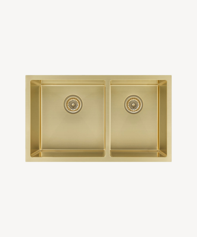 Jaboty 760mm Double Bowl Sink - Brushed Brass