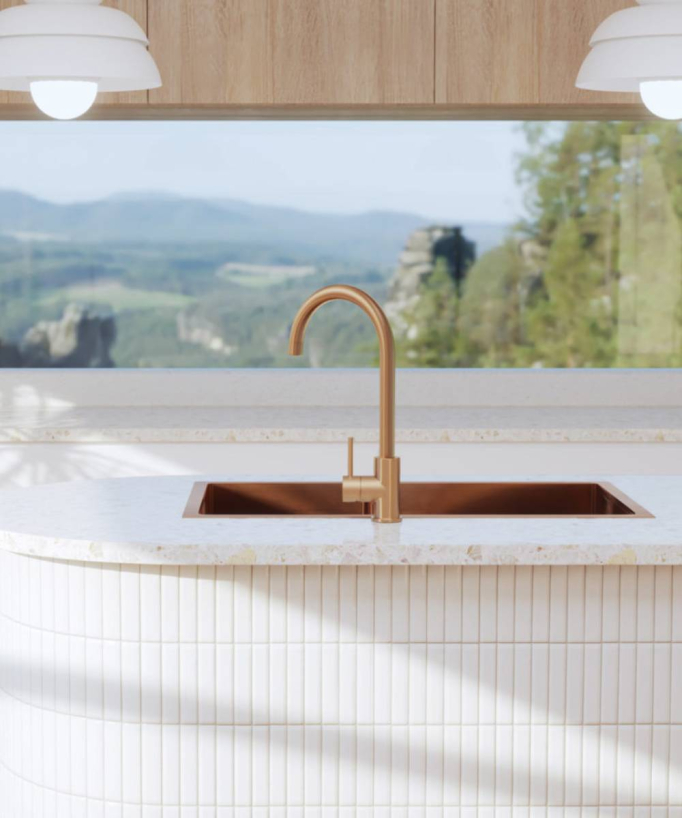 Jaboty 760mm Double Bowl Sink - Brushed Copper