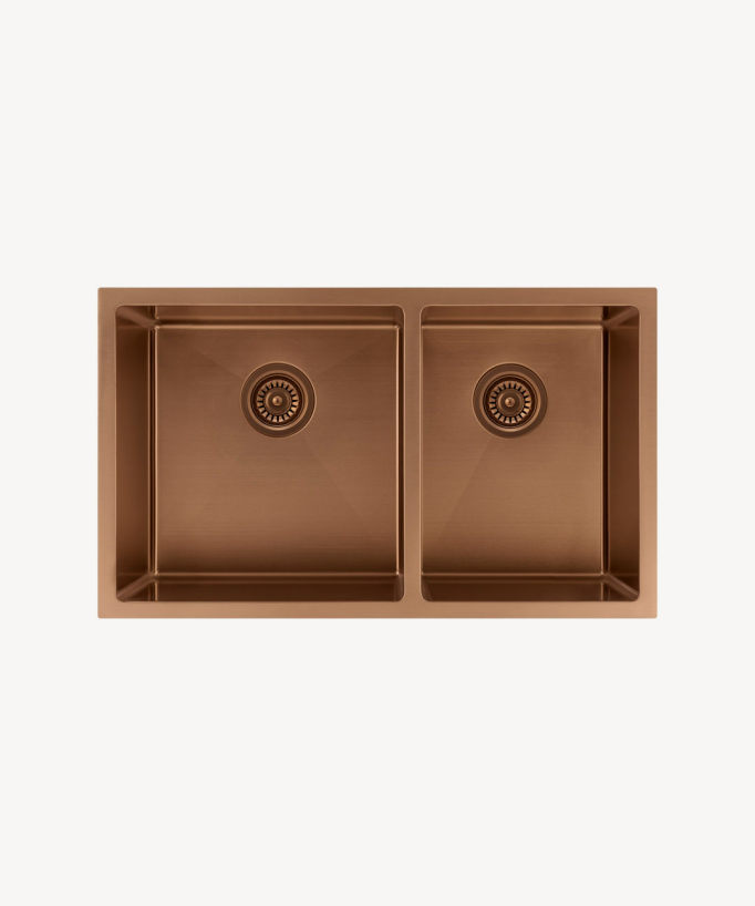 Jaboty 760mm Double Bowl Sink - Brushed Copper