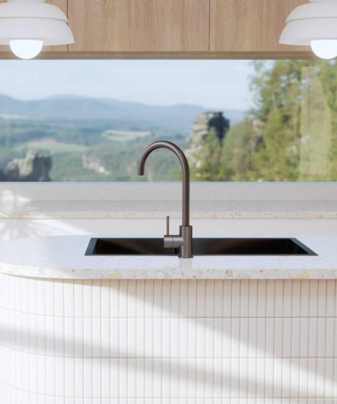 Jaboty 760mm Double Bowl Sink - Brushed Gunmetal
