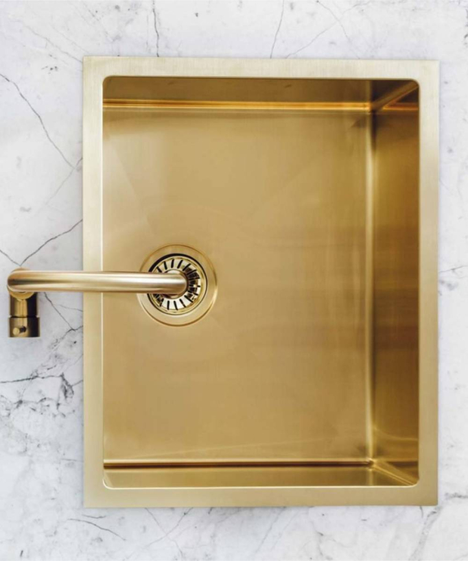 Ohia 550mm Single Bowl Sink - Brushed Brass