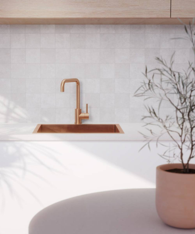Ohia 550mm Single Bowl Sink - Brushed Copper