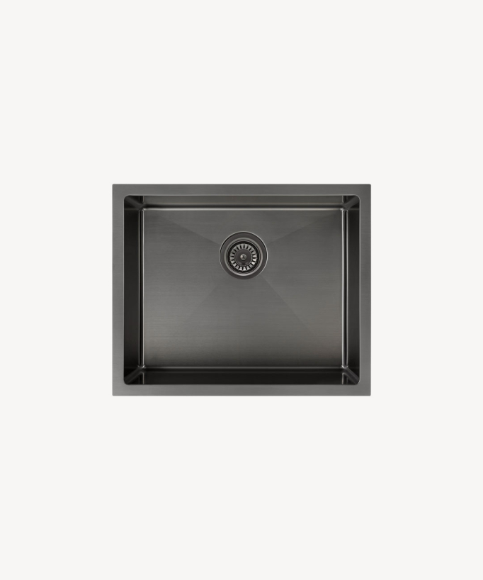 Ohia 550mm Single Bowl Sink - Brushed Gunmetal