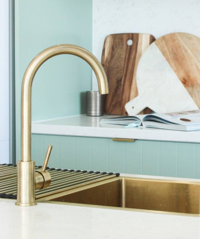 Tilia 855mm Double Bowl Sink - Brushed Brass