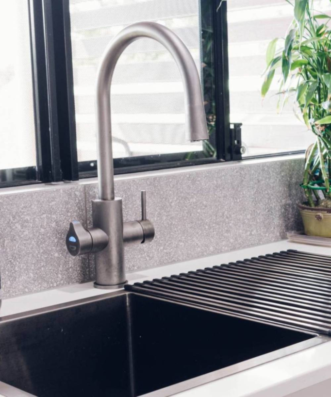 Tilia 855mm Double Bowl Sink - Brushed Gunmetal
