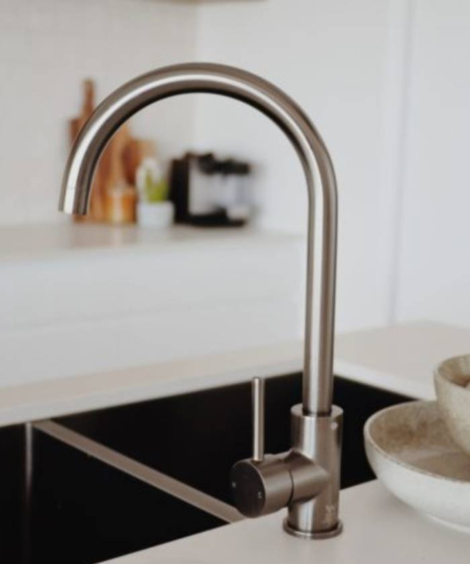Tilia 855mm Double Bowl Sink - Brushed Gunmetal