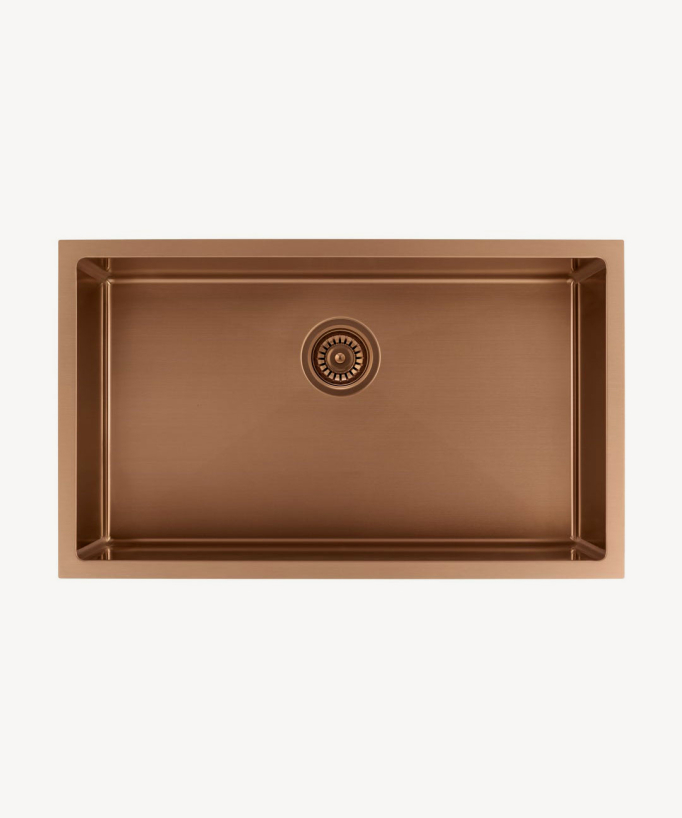 Hiba 750mm Single Bowl Sink - Brushed Copper