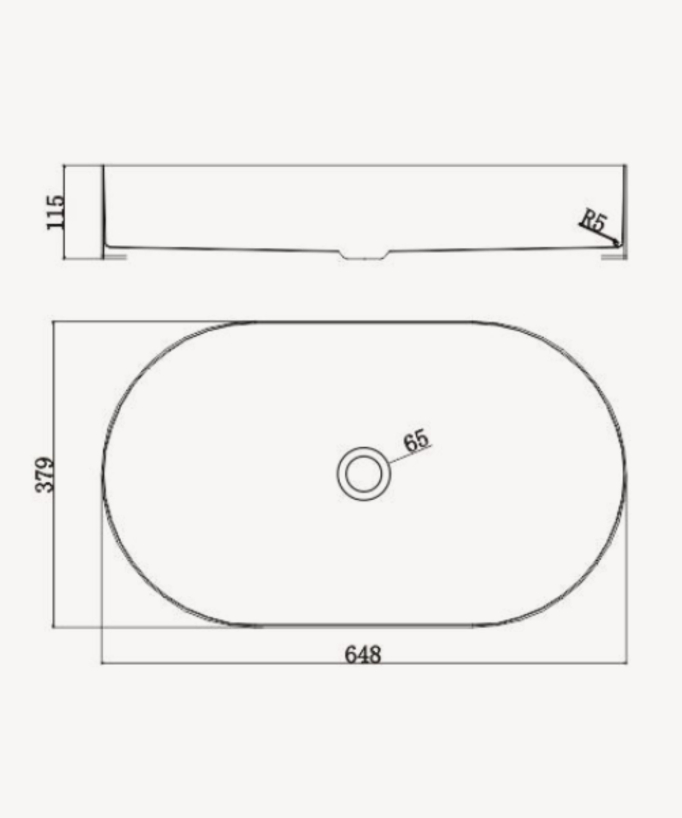 Oval Countertop Basin - Gunmetal Stainless Steel