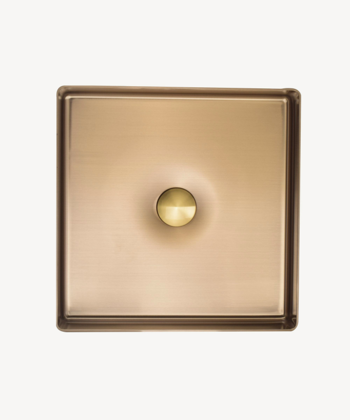 Square Countertop Basin - Brushed Gold Stainless Steel - 40x40 cm