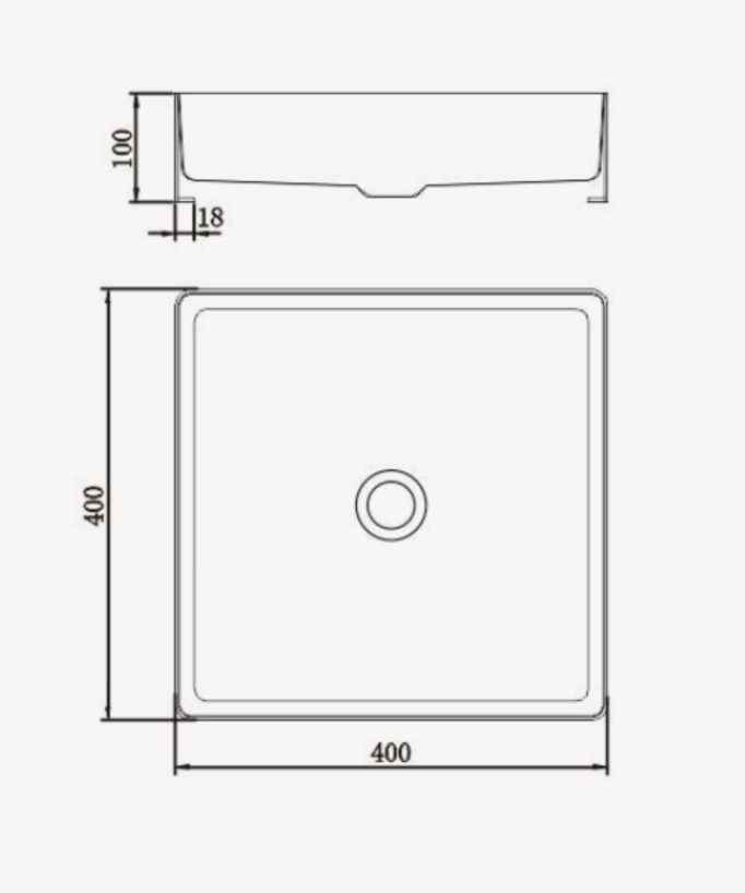 Square Countertop Basin - Brushed Gold Stainless Steel - 40x40 cm
