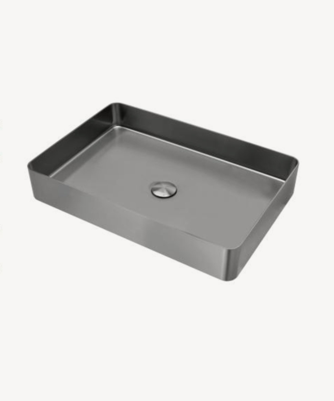 Rectangular Countertop Basin - Gunmetal Stainless Steel 304
