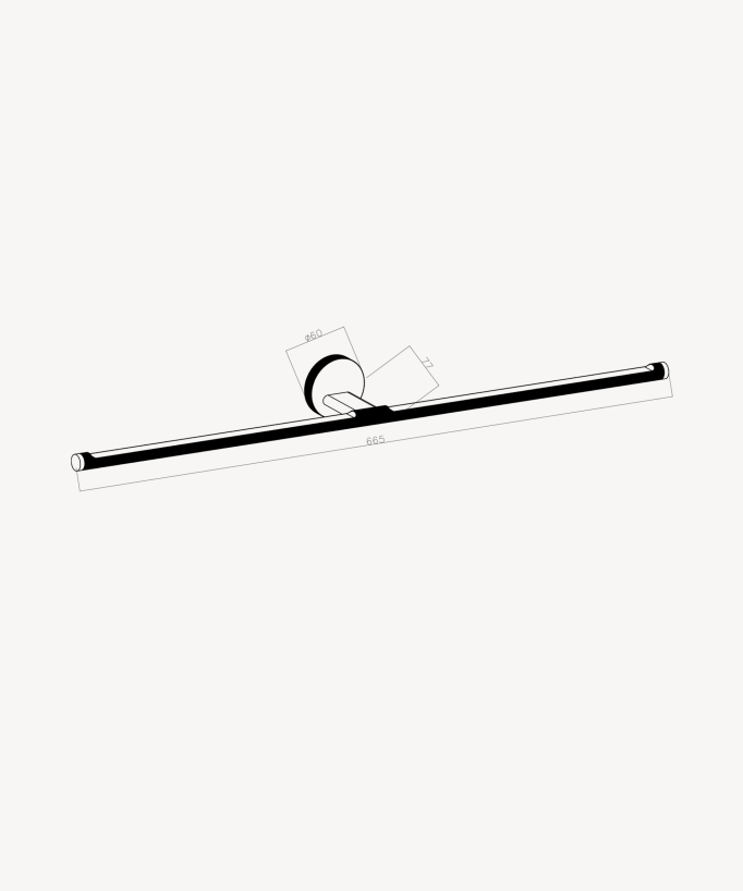 Wall-mounted towel rail – Gunmetal – Leros