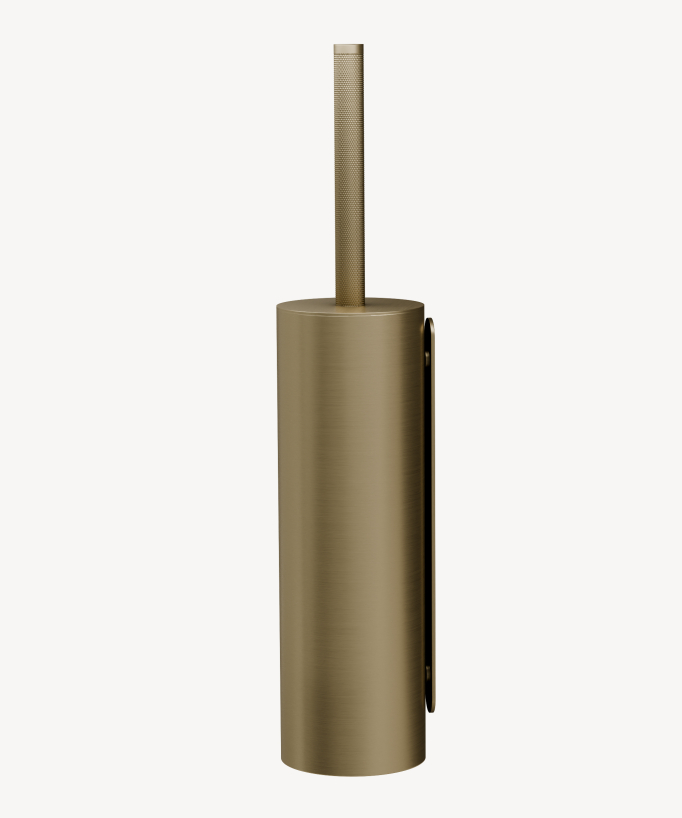 Wall-mounted toilet brush holder – Brushed gold – Leros