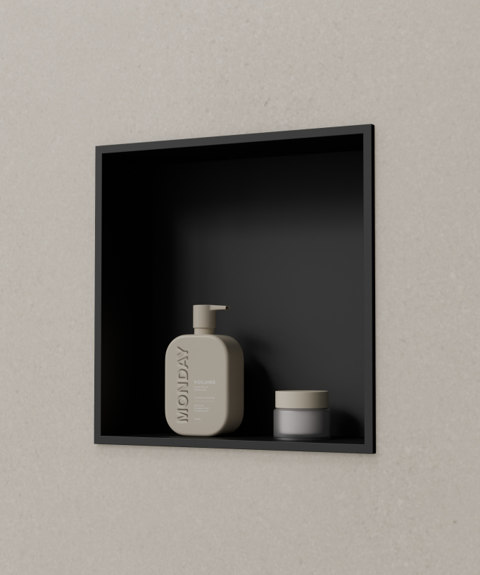 Recessed Bathroom Wall Niche – Black