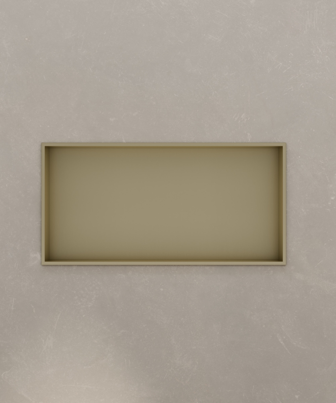Rectangular Recessed Bathroom Wall Niche - Brushed Gold