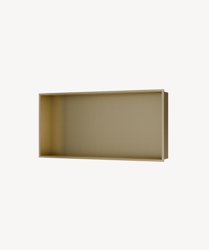 Rectangular Recessed Bathroom Wall Niche - Brushed Gold