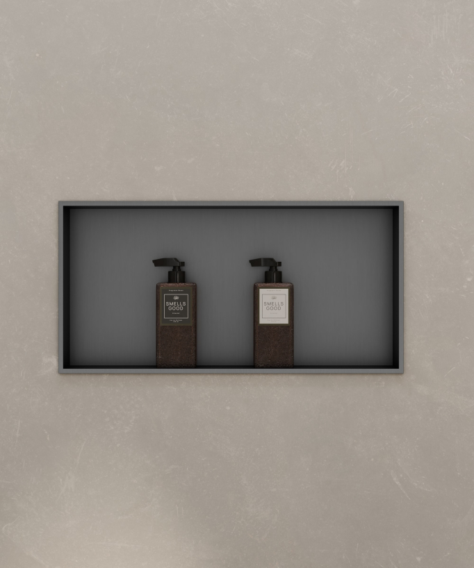 Rectangular Recessed Bathroom Wall Niche - Gunmetal