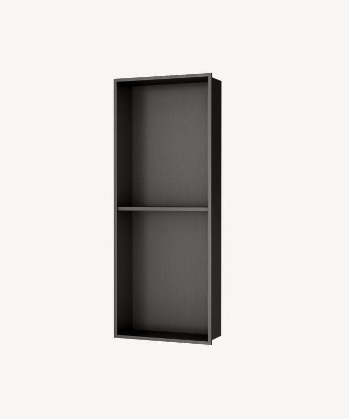 Recessed Bathroom Niche with 2 Compartments - Gunmetal