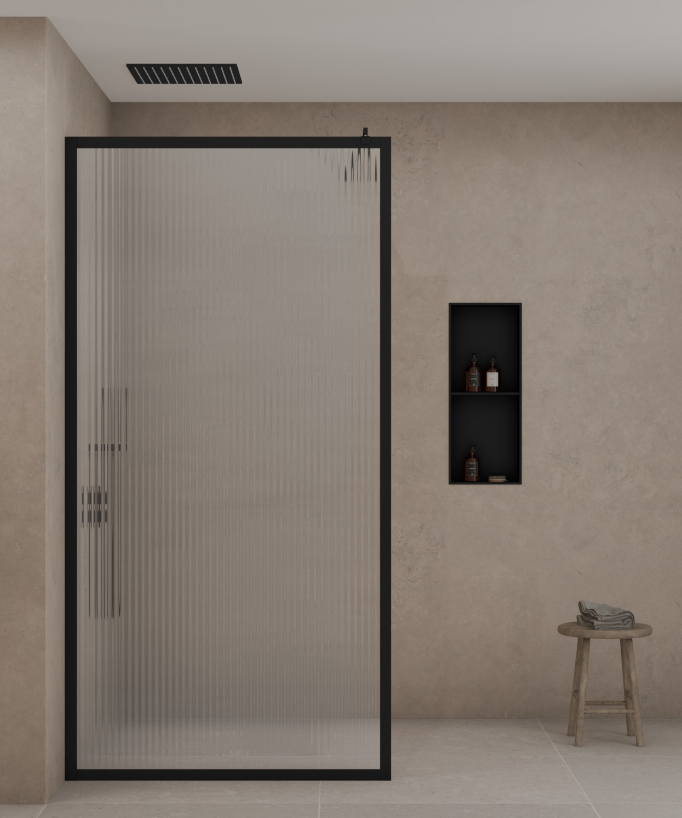 Recessed Bathroom Niche with 2 Compartments - Black