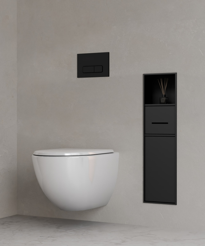 Rectangular Flush Plate for Geberit Sigma Cistern - Matte Black