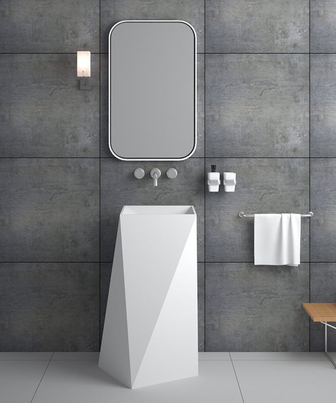 Zanaga Square Freestanding Basin - Matte White
