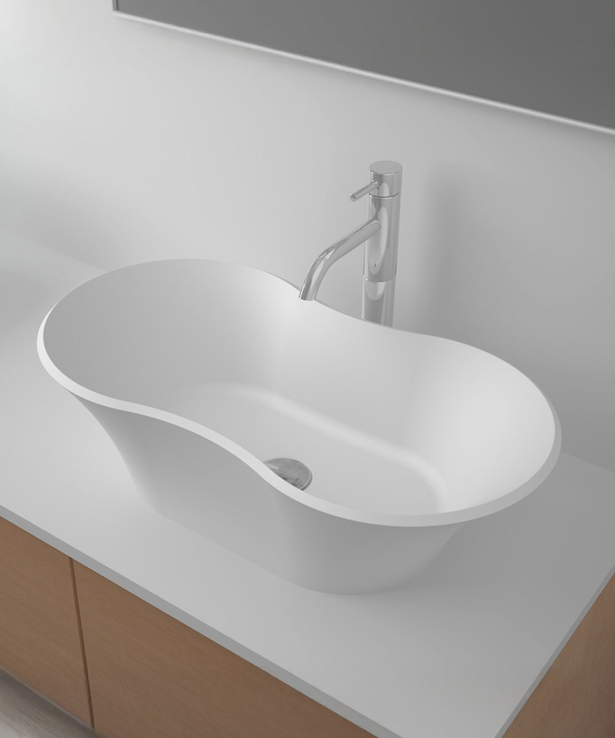 Kindu Oval Countertop Basin - Matte White