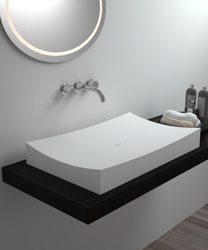 Owando Rectangular Countertop Basin - Matte White