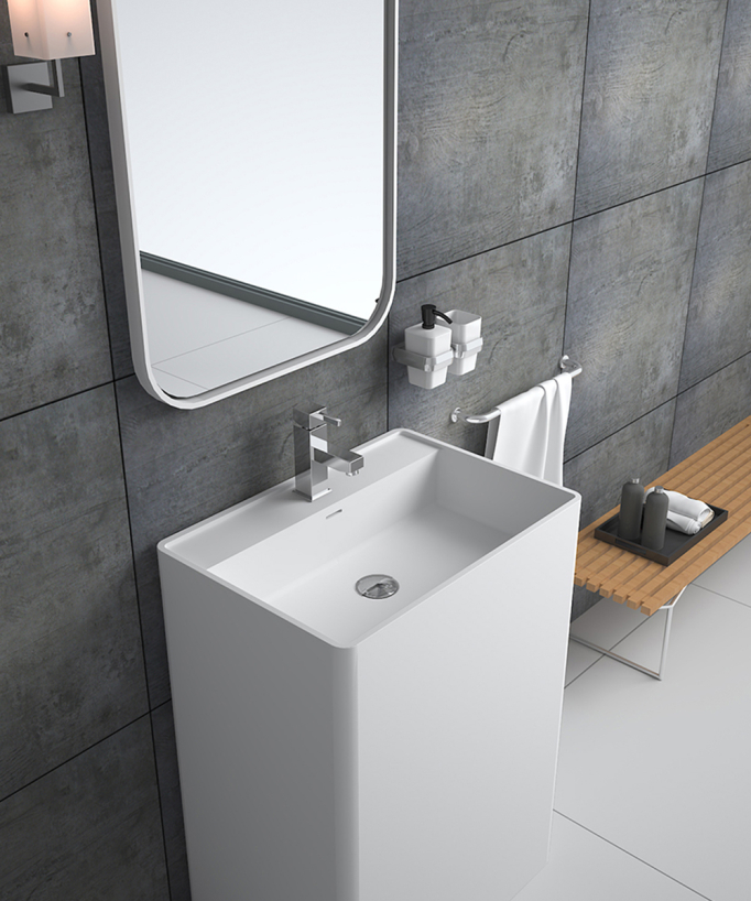 Diosso Rectangular Freestanding Basin - Matte White