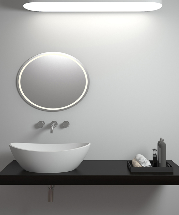 Loandjili Oval Countertop Basin - Matte White