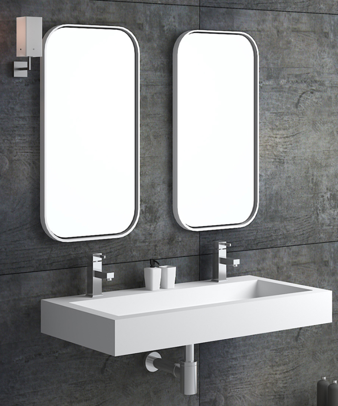 Buta Wall-Hung Double Basin - Matte White