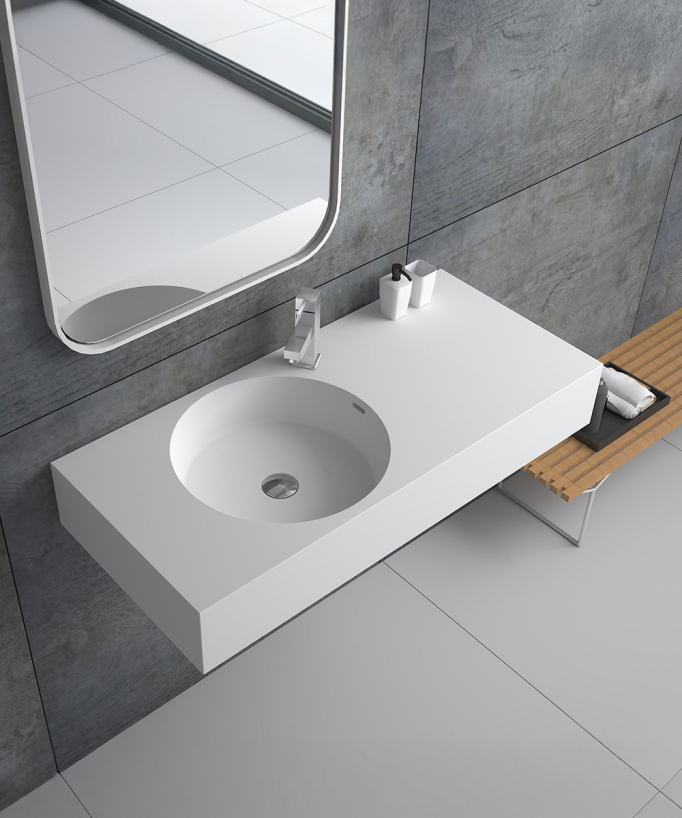 Uele Wall-Hung Basin - Matte White