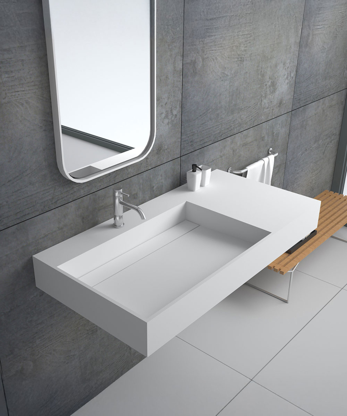 Bandundu Wall-Hung Basin - Matte White
