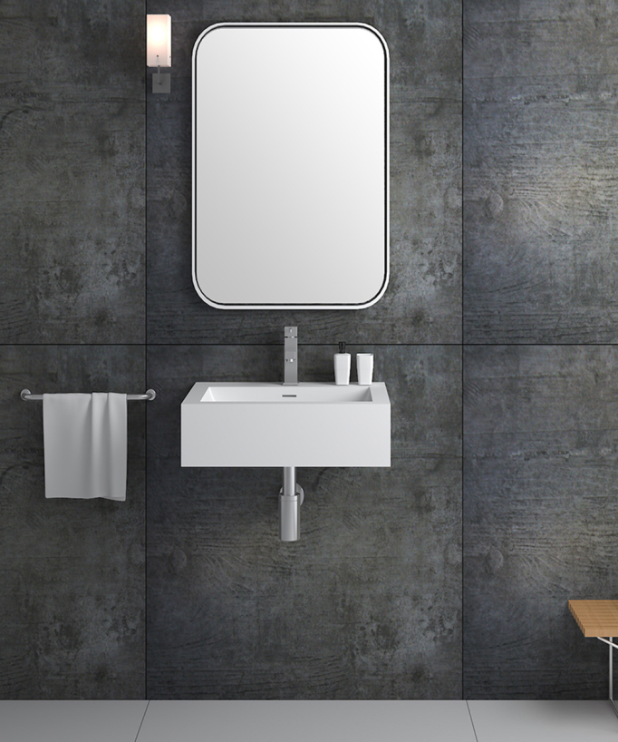 Kongo Wall-Hung Basin - Matte White