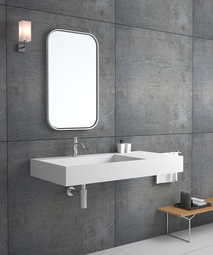 Bandundu Wall-Hung Basin - Matte White