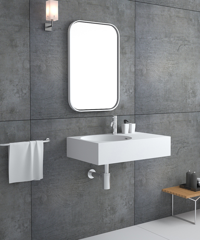 Lomami Wall-Hung Basin - Matte White
