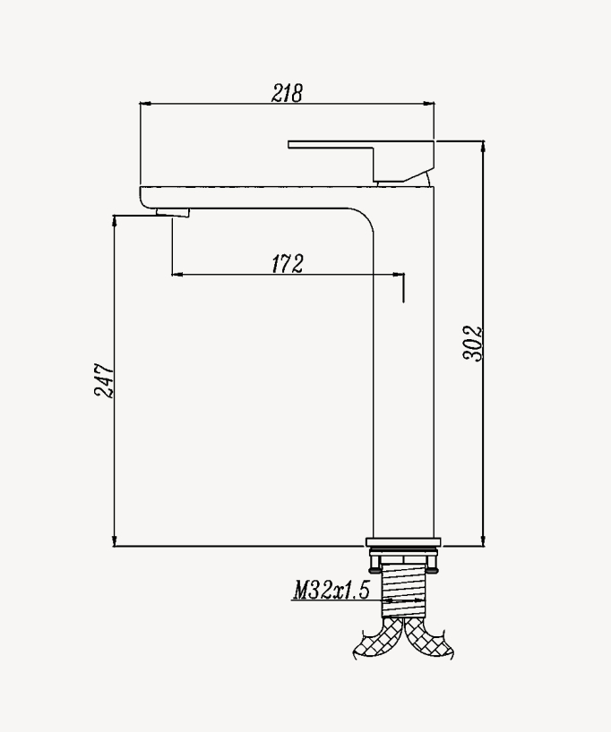 Tall Basin Mixer Tap - Nunki