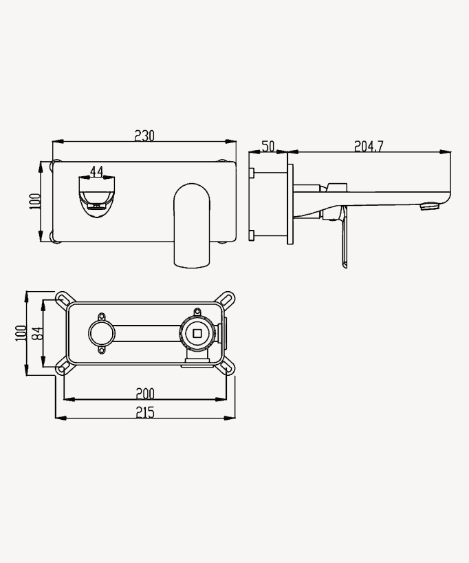Wall-Mounted Basin Mixer Tap - Nunki