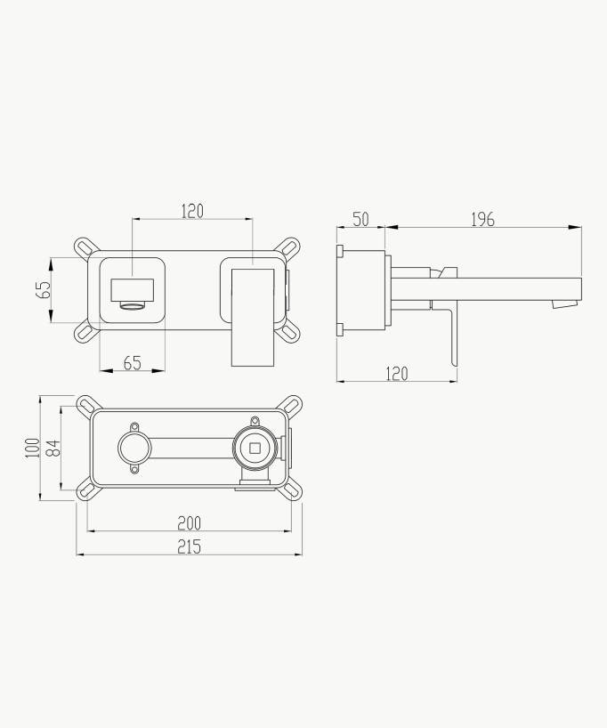 Wall-Mounted Basin Mixer, Brushed Nickel - Sirius
