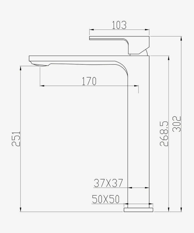 Tall basin mixer tap – Sirius