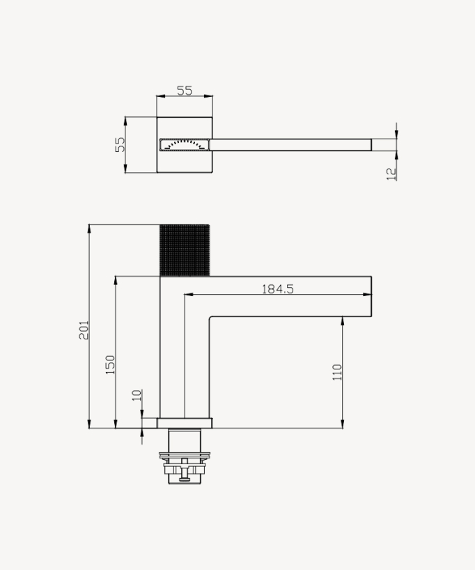 Designer Basin Mixer Tap, Brushed Gold - Kyra